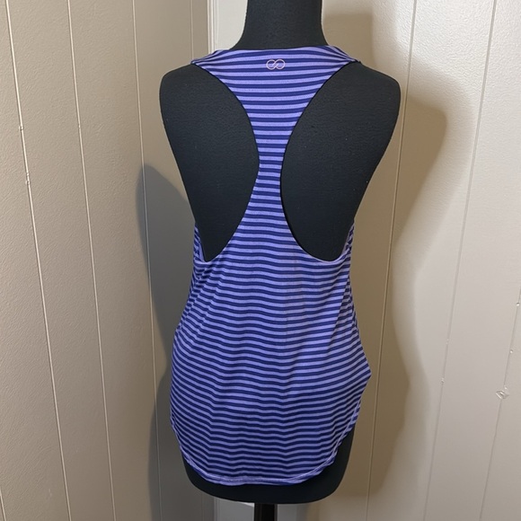 Calia Womens Medium Tank Top Shirt Purple Stripe Sleeveless Scoop Neck Racerback - Picture 4 of 6